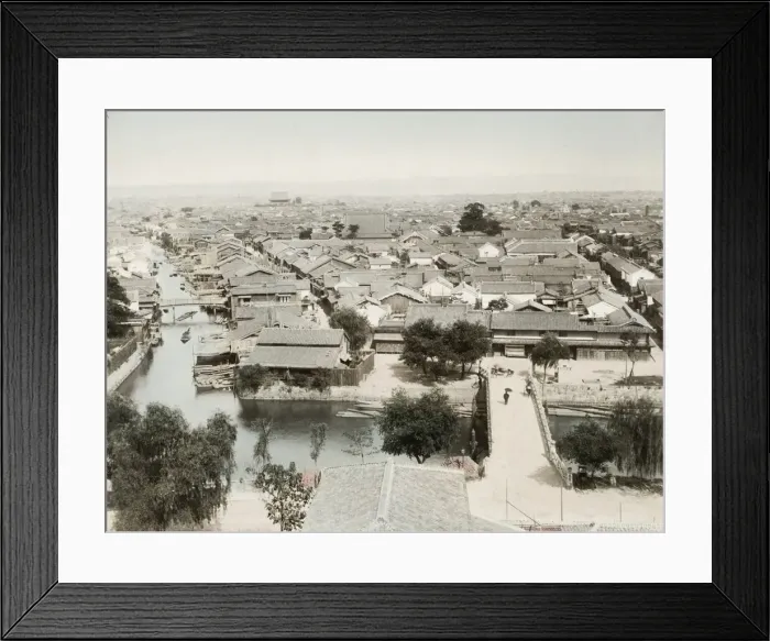 Framed Print : View of Osaka, Japan, with canal Framed Print : View of Osaka, Japan, with canal