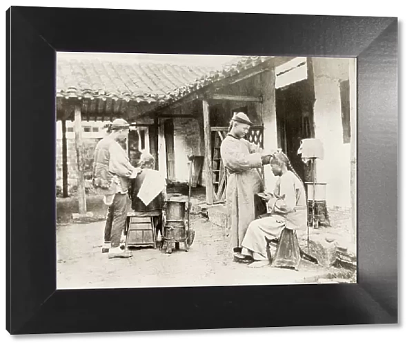 China c. 1880s - itinerant barbers
