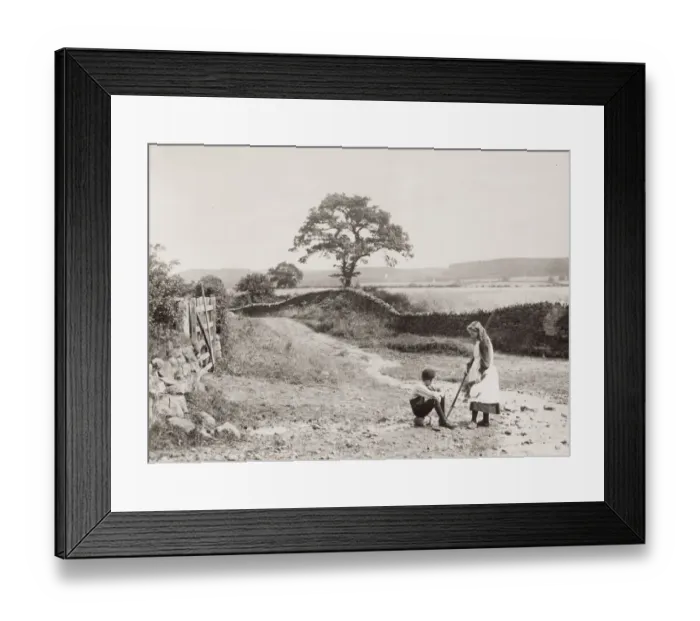 Framed Print : Northumberland - children on the road near Lamb Shield Framed Print : Northumberland - children on the road near Lamb Shield