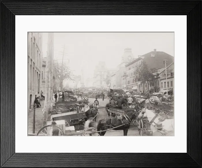 Framed Print : Traders in the market place, Montreal, Canada Framed Print : Traders in the market place, Montreal, Canada