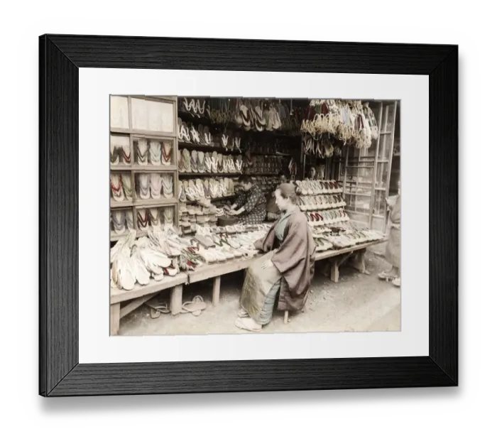 Framed Print : Shoe, slipper stall, shop, Japan Framed Print : Shoe, slipper stall, shop, Japan