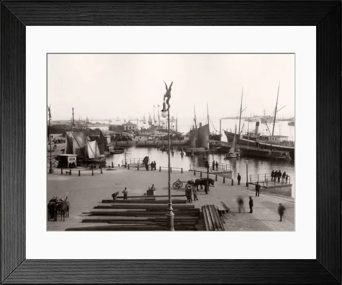 Framed Print : View of the docks, harbour with ships Copenhagen, Denmark Framed Print : View of the docks, harbour with ships Copenhagen, Denmark