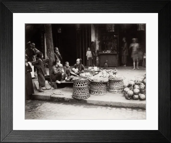 Framed Print : Market scene, stallholders selling food, Vietnam Framed Print : Market scene, stallholders selling food, Vietnam