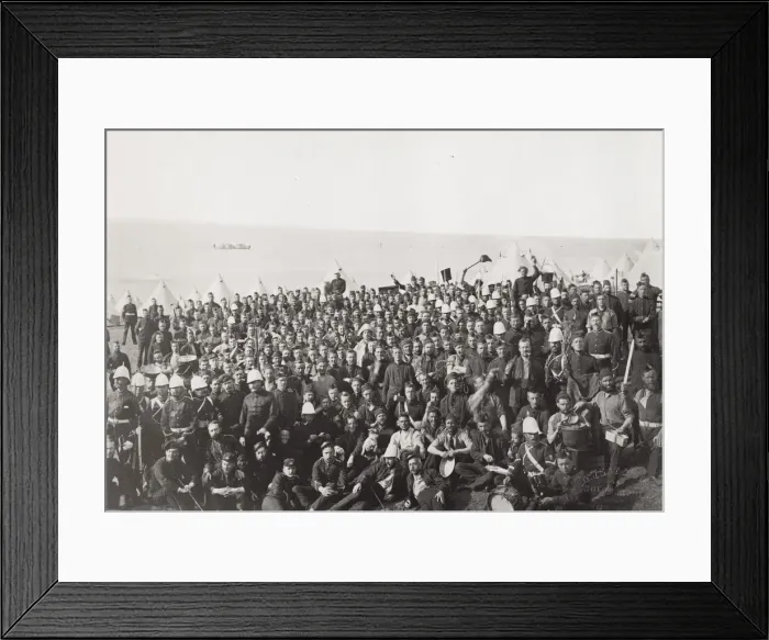 Framed Print : Camp of British army soldiers, large crowd