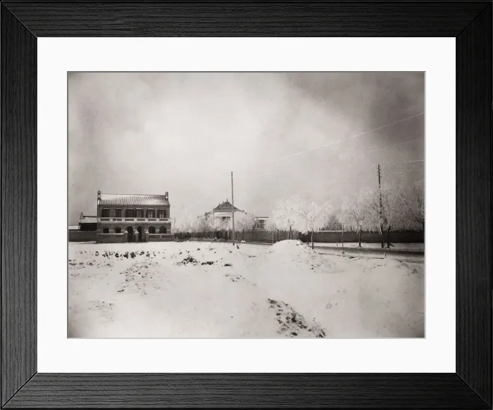 Framed Print : Snow in China, likely Tientsin, Tianjin Framed Print : Snow in China, likely Tientsin, Tianjin
