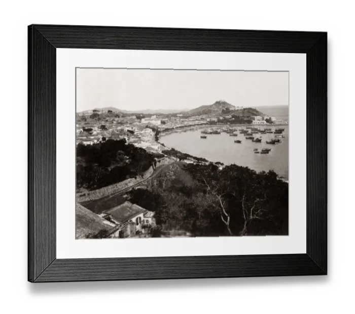 Framed Print : Ships tied up, harbour, Macau Macao (China) c. 1890 Framed Print : Ships tied up, harbour, Macau Macao (China) c. 1890