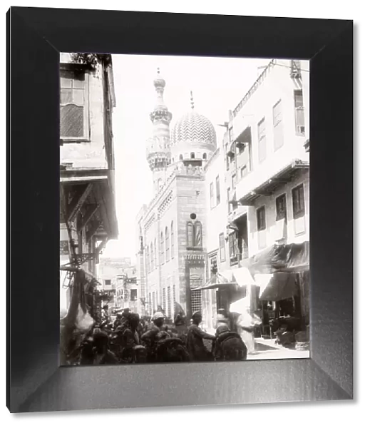 1880s - Street scene in Cairo with minaret