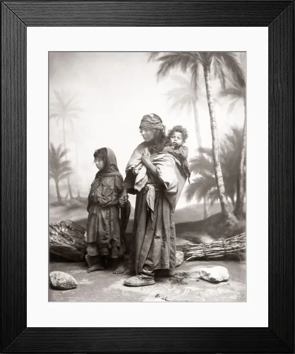 Framed Print : 1880s Egypt - Bedouin woman and children Framed Print : 1880s Egypt - Bedouin woman and children