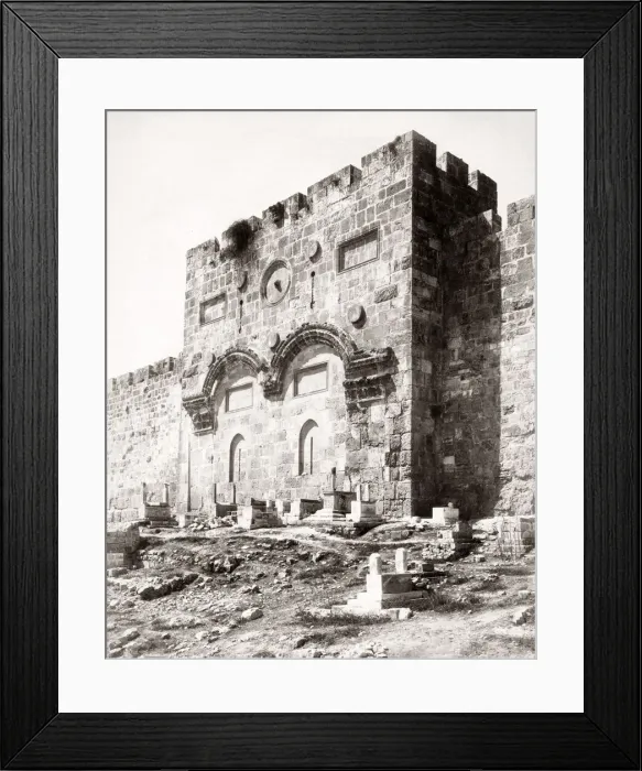 Framed Print : 1880s Jerusalem - Gate of Christs entry - Porte Doree Framed Print : 1880s Jerusalem - Gate of Christs entry - Porte Doree