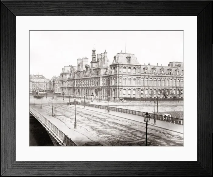 Framed Print : Hotel de Ville, Seine bridge, Paris, 1860 s Framed Print : Hotel de Ville, Seine bridge, Paris, 1860 s