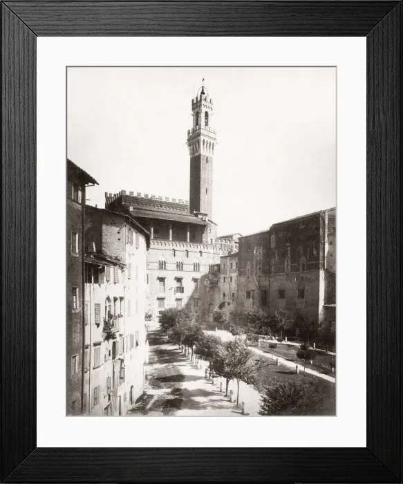 Framed Print : Torre del Mangia, Siena, Italy, 1880 s Framed Print : Torre del Mangia, Siena, Italy, 1880 s