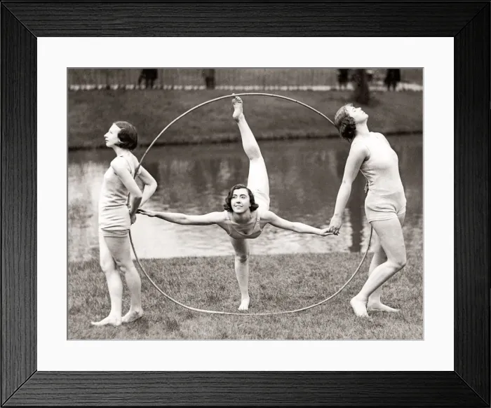 Framed Print : Dancers with hoops, Liverpool Dance School, 1930 s Framed Print : Dancers with hoops, Liverpool Dance School, 1930 s