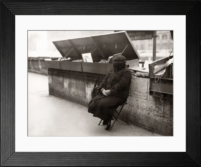 Framed Print : Selling books, River Seine, Paris, France, 1930 s Framed Print : Selling books, River Seine, Paris, France, 1930 s