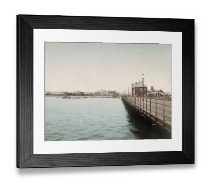 Framed Print : c. 1880s Japan - harbour waterfront, Yokohama Framed Print : c. 1880s Japan - harbour waterfront, Yokohama