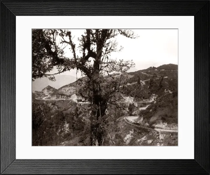 Framed Print : Mountain railway close the the Himalayas, India, c. 1870 s Framed Print : Mountain railway close the the Himalayas, India, c. 1870 s