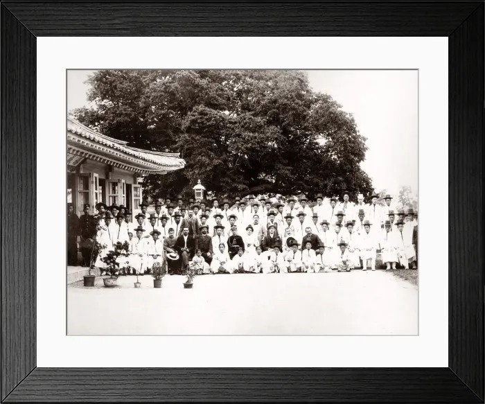 Framed Print : Korean and French group, Seoul, Korea, c. 1900 Framed Print : Korean and French group, Seoul, Korea, c. 1900