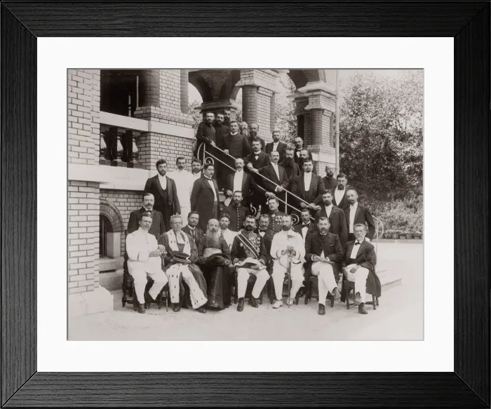 Framed Print : Group of French leaders in Seoul Korea c. 1900 Framed Print : Group of French leaders in Seoul Korea c. 1900
