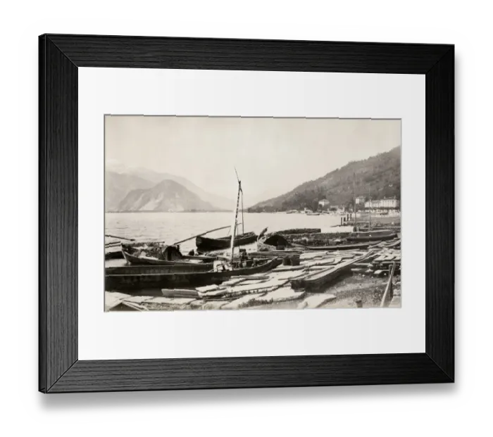 Framed Print : boats on Lake Maggiore, Pallanza, Italy Framed Print : boats on Lake Maggiore, Pallanza, Italy