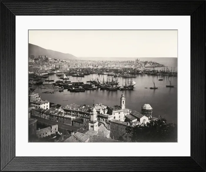 Framed Print : Ships in the harbour at Genoa, Italy Framed Print : Ships in the harbour at Genoa, Italy
