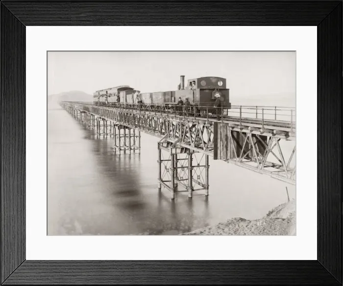 Framed Print : Steam train, locomotive, steel bridge, South America Framed Print : Steam train, locomotive, steel bridge, South America
