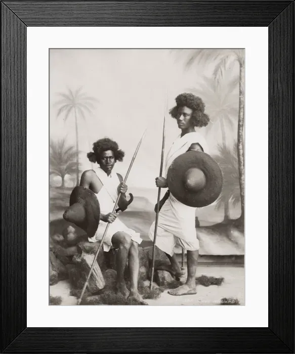 Framed Print : Two young warriors, swords, north east Africa Framed Print : Two young warriors, swords, north east Africa