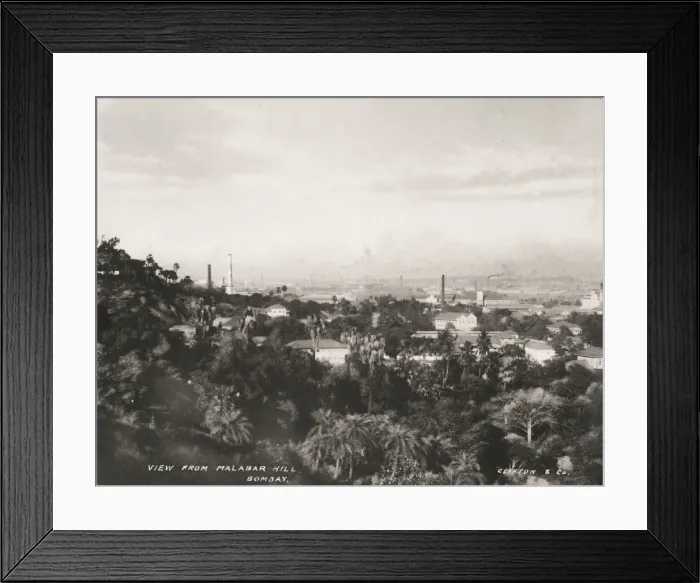 Framed Print : View from Malabar Hill, Bombay, Mumbai, India