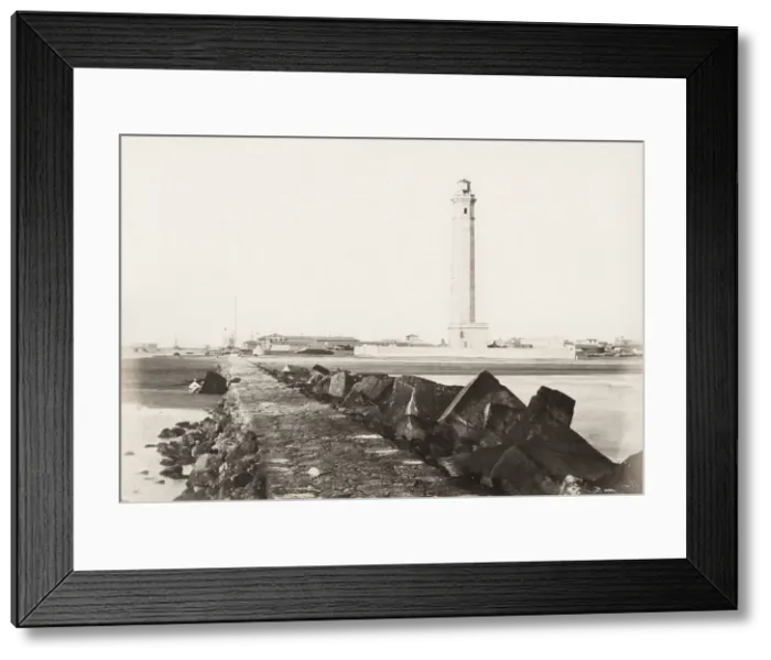 Framed Print : Lighthouse Port Said, Egypt, Suez Canal