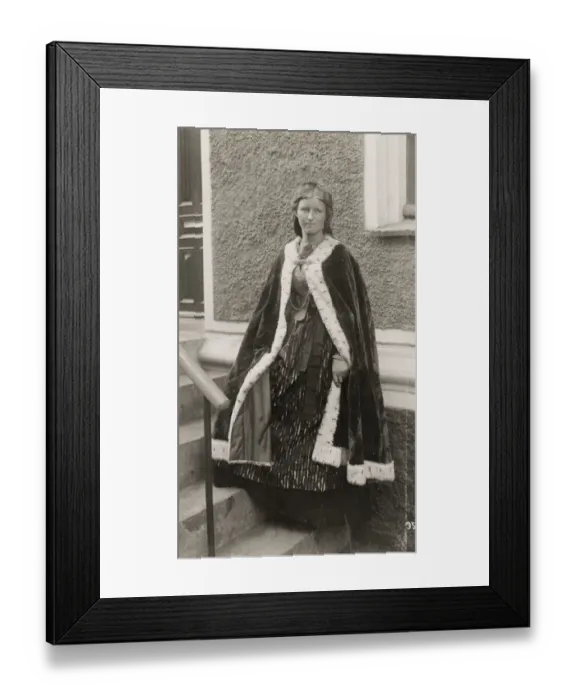 Framed Print : Young Icelandic woman in robe Framed Print : Young Icelandic woman in robe
