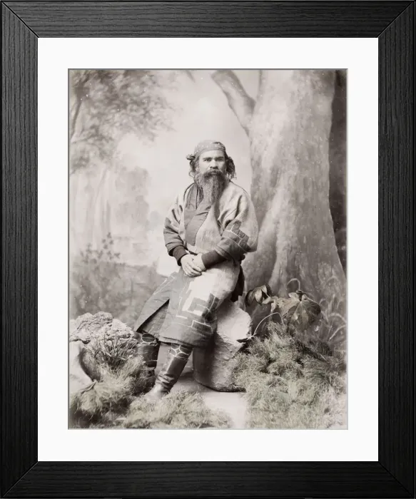 Framed Print : Ainu, Aino man from Haokkaido island, Japan Framed Print : Ainu, Aino man from Haokkaido island, Japan