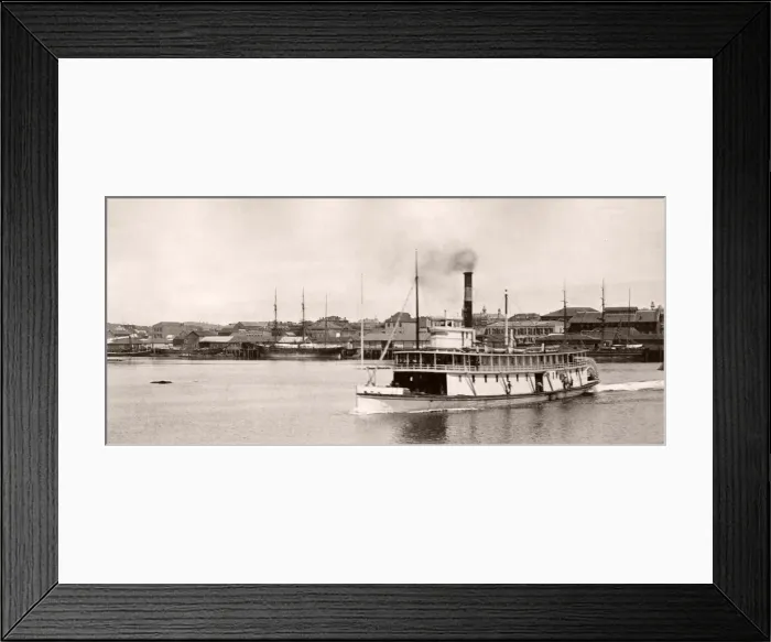 Framed Print : c. 1890s paddle steamers, Victoria, British Columbia, Canada Framed Print : c. 1890s paddle steamers, Victoria, British Columbia, Canada
