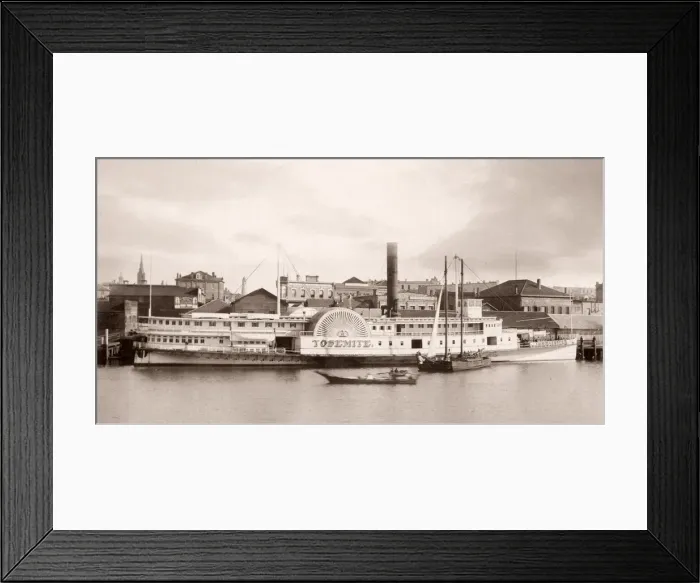 Framed Print : c. 1890s paddle steamers, Victoria, British Columbia, Canada Framed Print : c. 1890s paddle steamers, Victoria, British Columbia, Canada