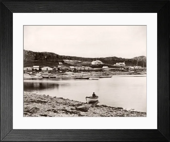Framed Print : c. 1880s - boat at Bella Bella, British Columbia, Canada Framed Print : c. 1880s - boat at Bella Bella, British Columbia, Canada
