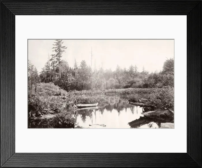 Framed Print : c. 1880s dugout canoe, Canada lake Framed Print : c. 1880s dugout canoe, Canada lake