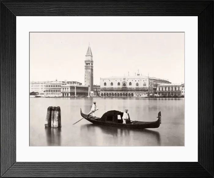 Framed Print : Campanile, Doges Palace, gondola gondolier, Venice, Italy Framed Print : Campanile, Doges Palace, gondola gondolier, Venice, Italy