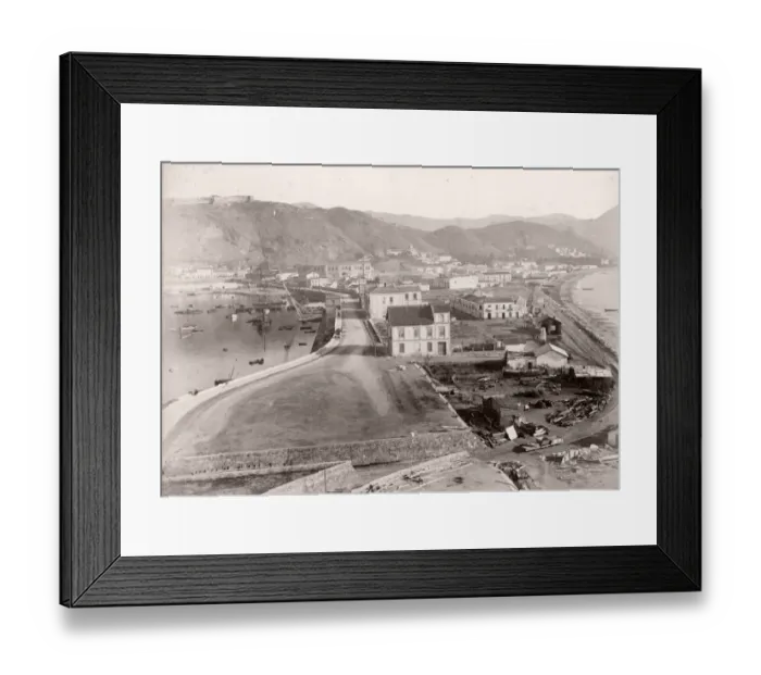 Framed Print : Town of Malaga, Spain from the lighthouse, c. 1890 s Framed Print : Town of Malaga, Spain from the lighthouse, c. 1890 s