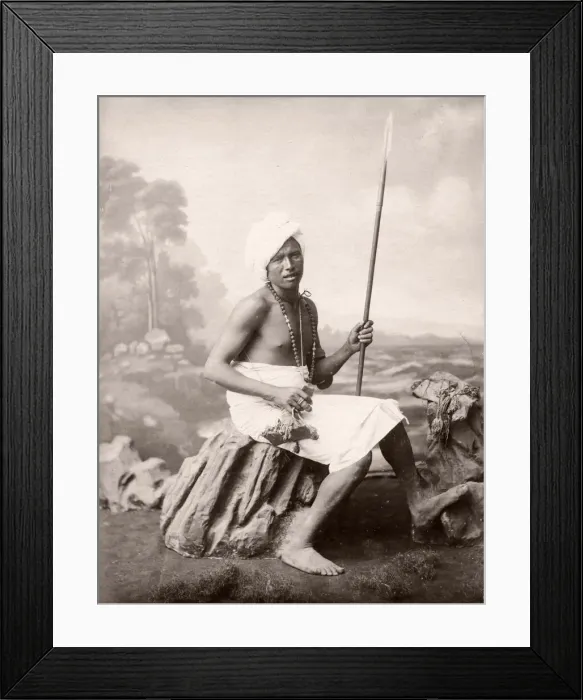 Framed Print : Young African warrior with spear, Egypt, c. 1890 Framed Print : Young African warrior with spear, Egypt, c. 1890