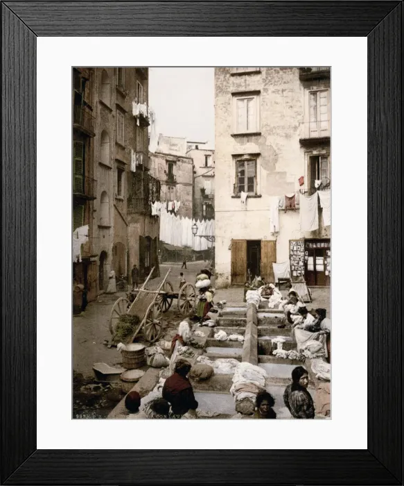 Framed Print : Washing clothes in the street, Naples, Italy Framed Print : Washing clothes in the street, Naples, Italy