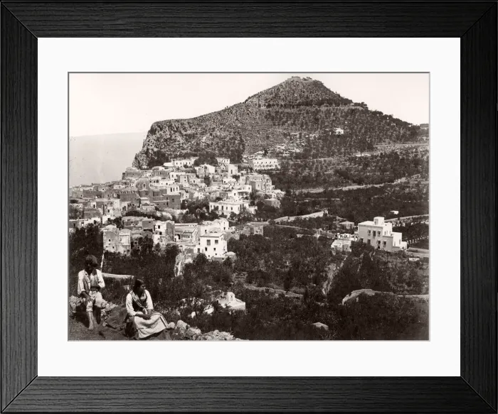 Framed Print : 19th century vintage photograph Italy - view on Capri Framed Print : 19th century vintage photograph Italy - view on Capri