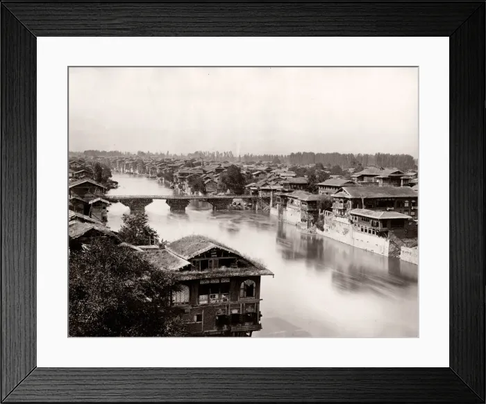 Framed Print : Bridge over the River Jhelum, Srinagar, Kashmir, India, c. 1890 s Framed Print : Bridge over the River Jhelum, Srinagar, Kashmir, India, c. 1890 s