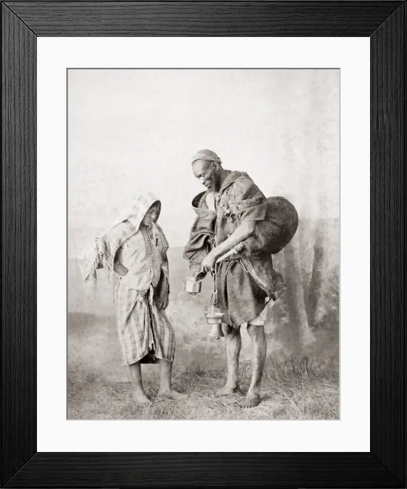 Framed Print : c. 1880s North Africa Morocco (?) water carrier Framed Print : c. 1880s North Africa Morocco (?) water carrier