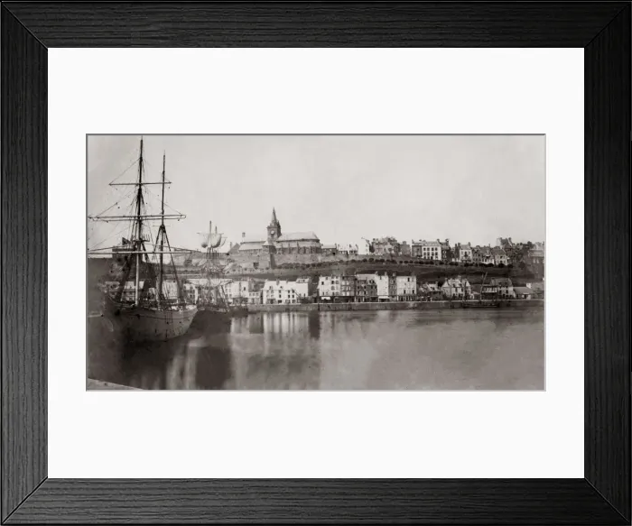 Framed Print : Ship tied up the the harbour, Granville, France, c. 1870 Framed Print : Ship tied up the the harbour, Granville, France, c. 1870