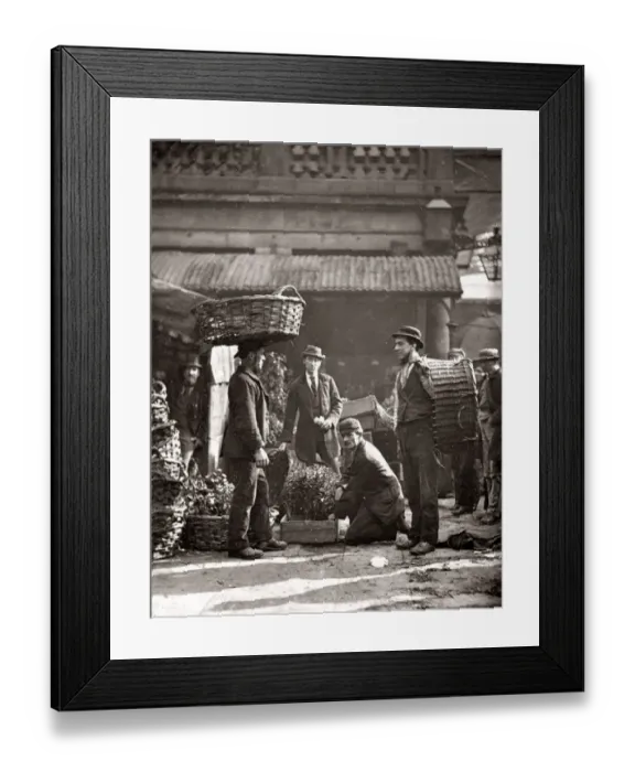 Framed Print : Street Life in London, 1878, Covent Garden labourers Framed Print : Street Life in London, 1878, Covent Garden labourers