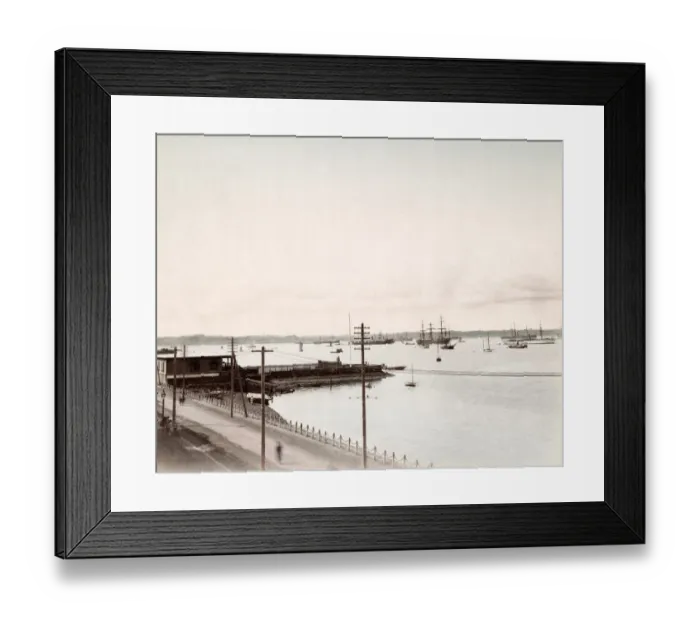 Framed Print : c. 1880s Japan - ships in the harbour at Yokohama Framed Print : c. 1880s Japan - ships in the harbour at Yokohama