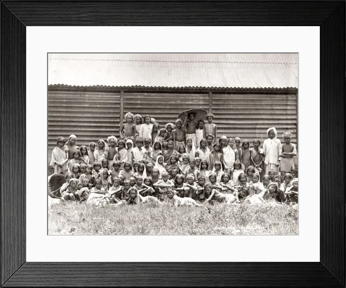 Framed Print : Indian children, tea estate or school, c. 1880 s Framed Print : Indian children, tea estate or school, c. 1880 s