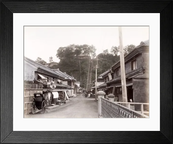 Framed Print : c. 1880s Japan - 100 steps, leading to the Bluff, Yokohama Framed Print : c. 1880s Japan - 100 steps, leading to the Bluff, Yokohama