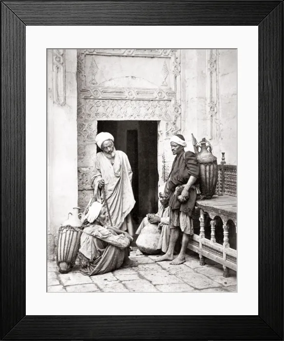Framed Print : Group of water carriers, Cairo, Egypt, c. 1880 s Framed Print : Group of water carriers, Cairo, Egypt, c. 1880 s
