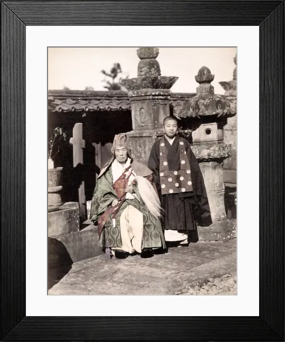 Framed Print : c. 1880s Japan - Buddhist priests Framed Print : c. 1880s Japan - Buddhist priests