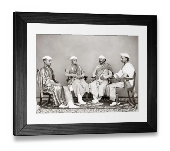 Framed Print : Group of bankers, Dehli, India, 1860 s Framed Print : Group of bankers, Dehli, India, 1860 s