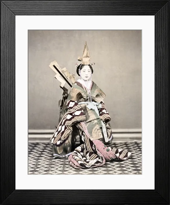 Framed Print : c. 1880s Japan - Japanese actor in ornate robes Framed Print : c. 1880s Japan - Japanese actor in ornate robes