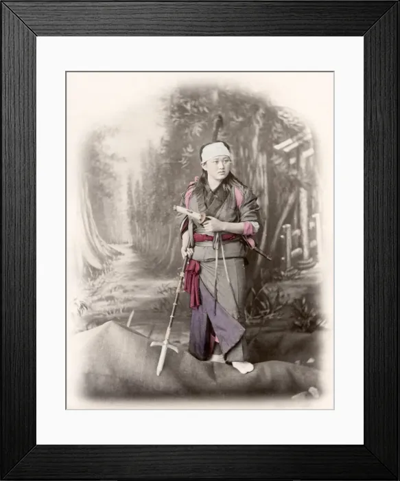 Framed Print : c. 1880s Japan - female warrior actor Framed Print : c. 1880s Japan - female warrior actor